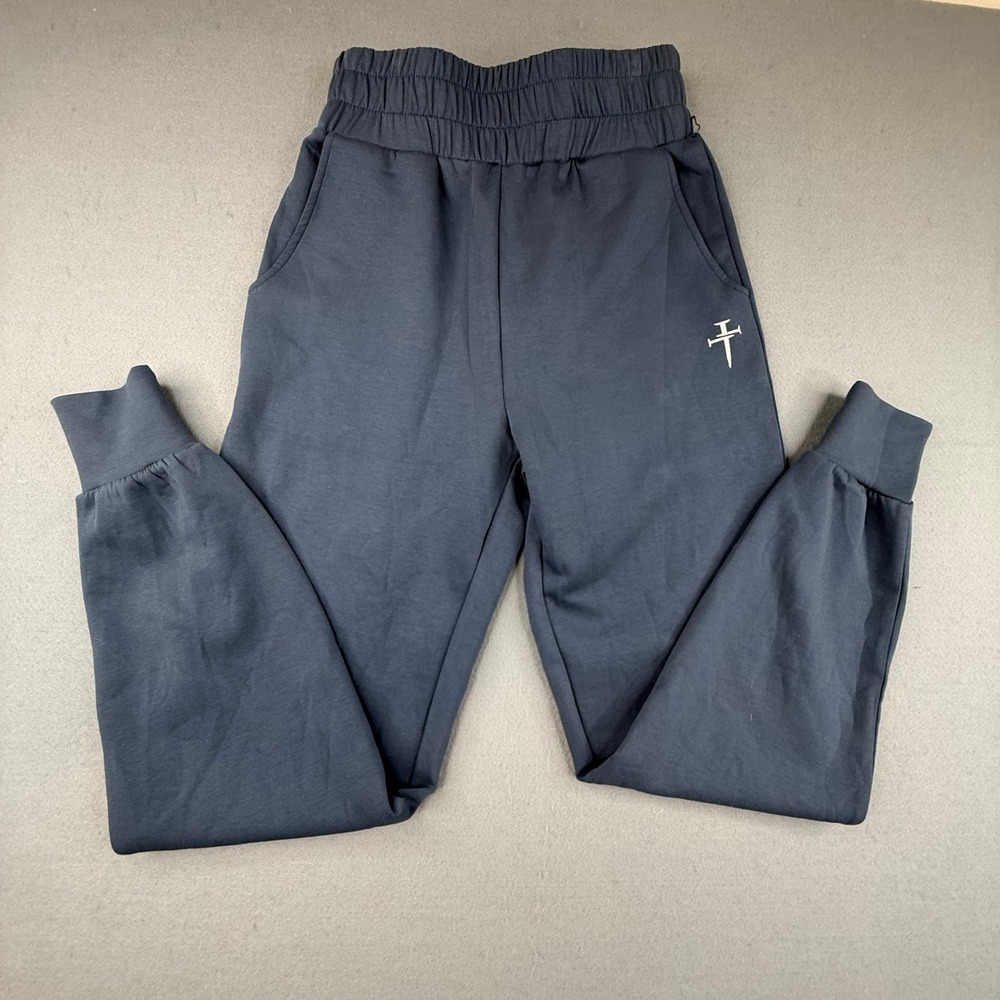 Three Nails Joggers Unisex XS Charcoal Grey Logo Sweatpants Tapered Cuffs